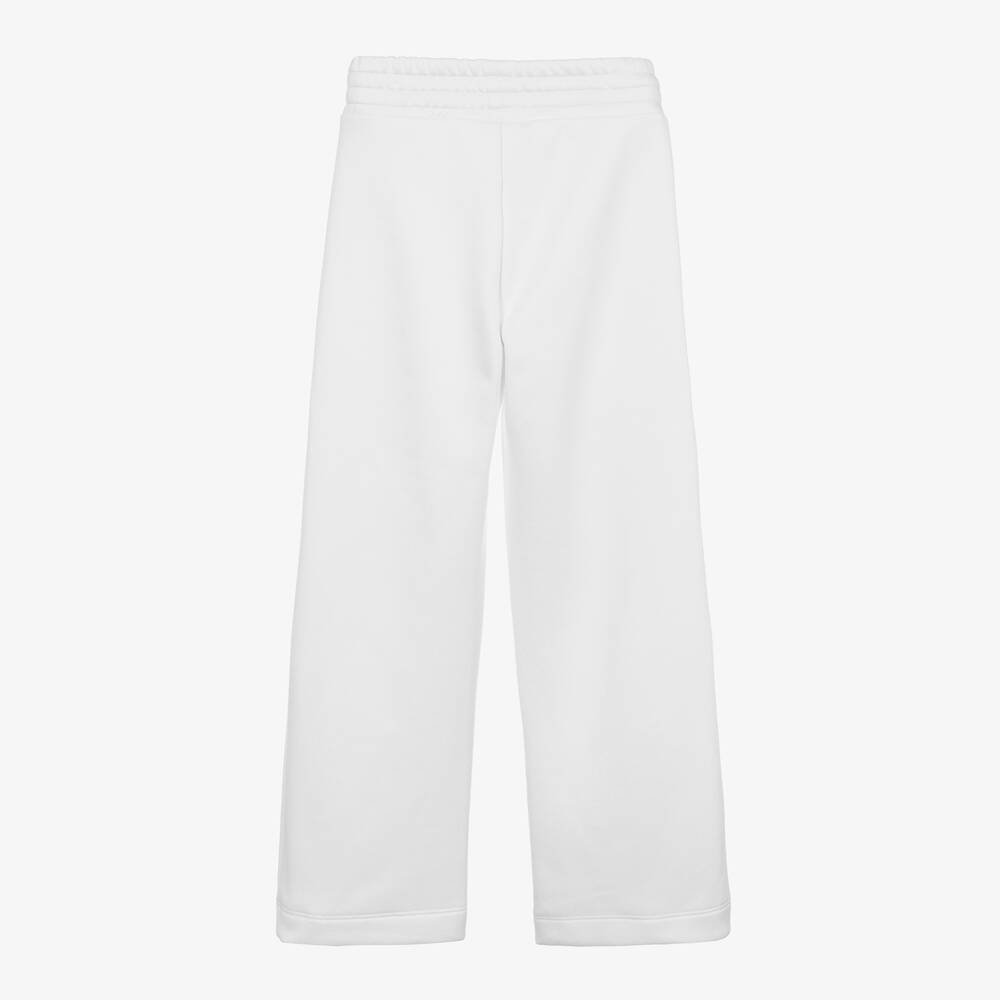 Chiara Ferragni Kids-Girls White Wide-Leg Cotton Joggers | Childrensalon Outlet