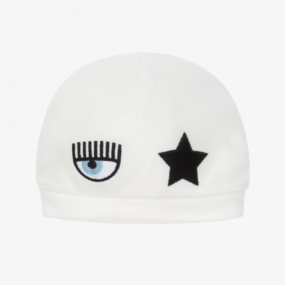 Chiara Ferragni Kids - Ivory Logo Layette Hat | Childrensalon