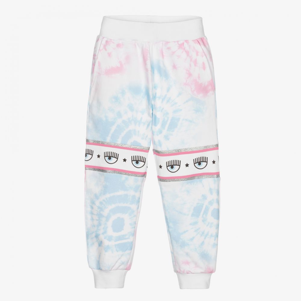 Chiara Ferragni Kids - Pink & Blue Logomania Joggers | Childrensalon