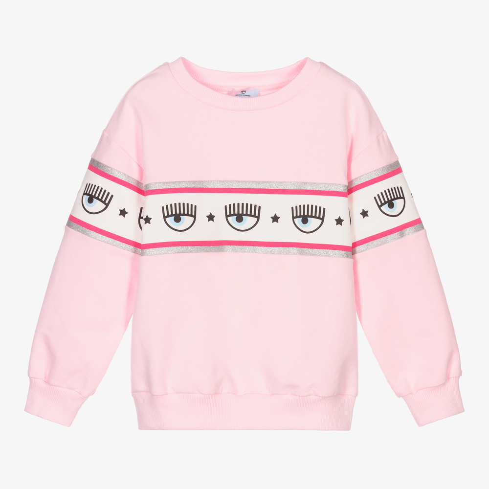 Chiara Ferragni Kids - Pink Cotton Logo Sweatshirt | Childrensalon