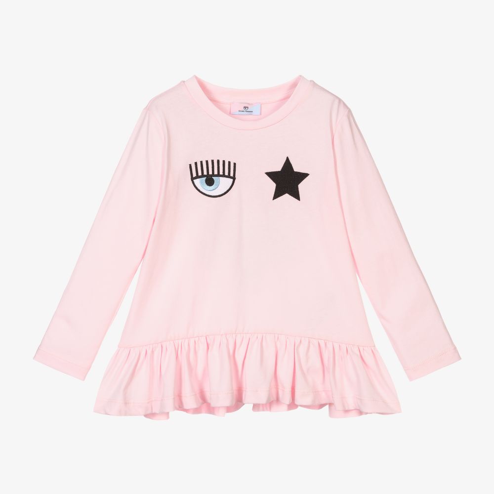 Chiara Ferragni Kids - Pink Eyestar Logo Top | Childrensalon