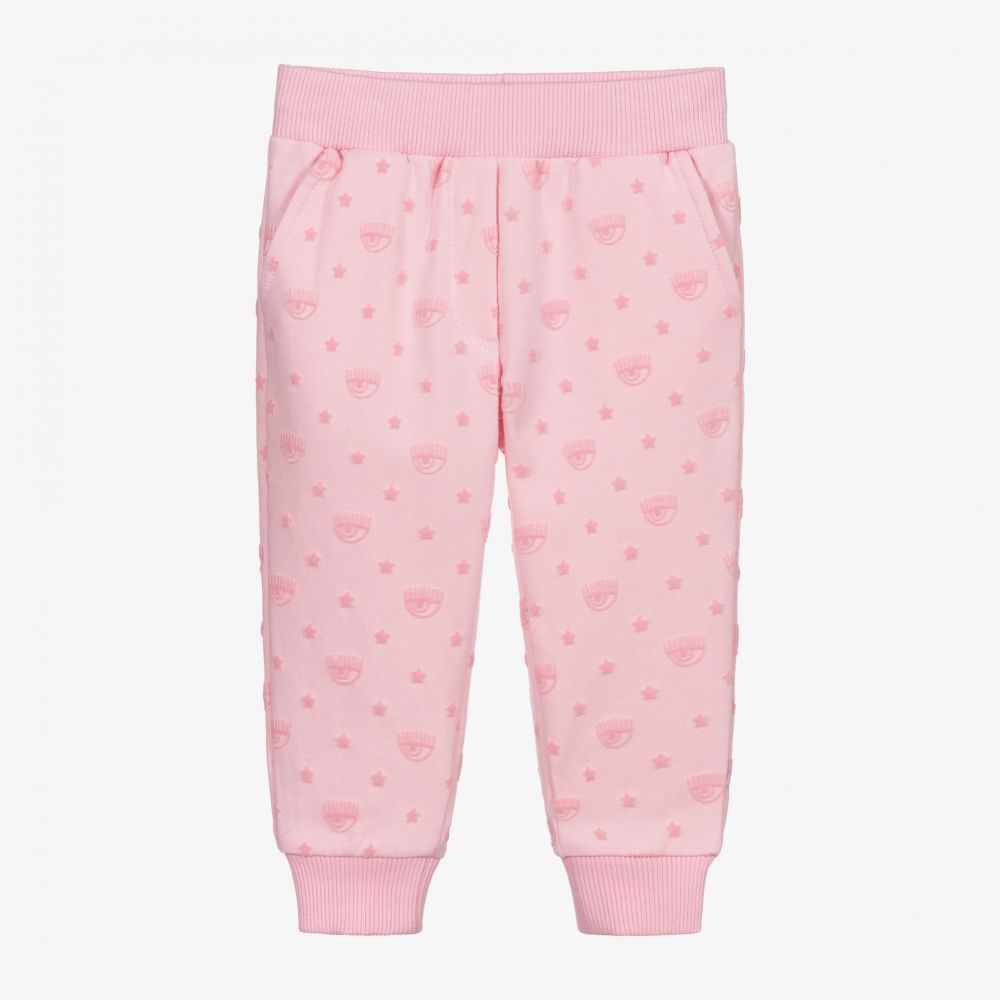 Chiara Ferragni Kids-جوغرز أطفال بناتي قطن جيرسي لون زهري | Childrensalon Outlet