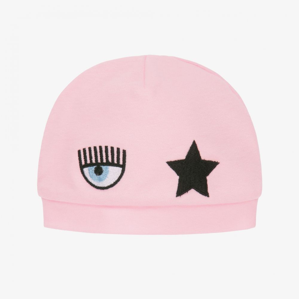 Chiara Ferragni Kids - Pink Logo Layette Hat | Childrensalon