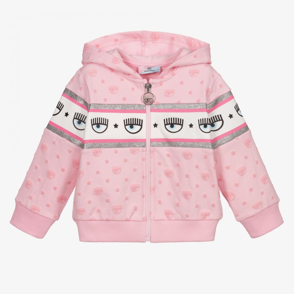 Chiara Ferragni Kids - Veste à capuche zippée rose | Childrensalon