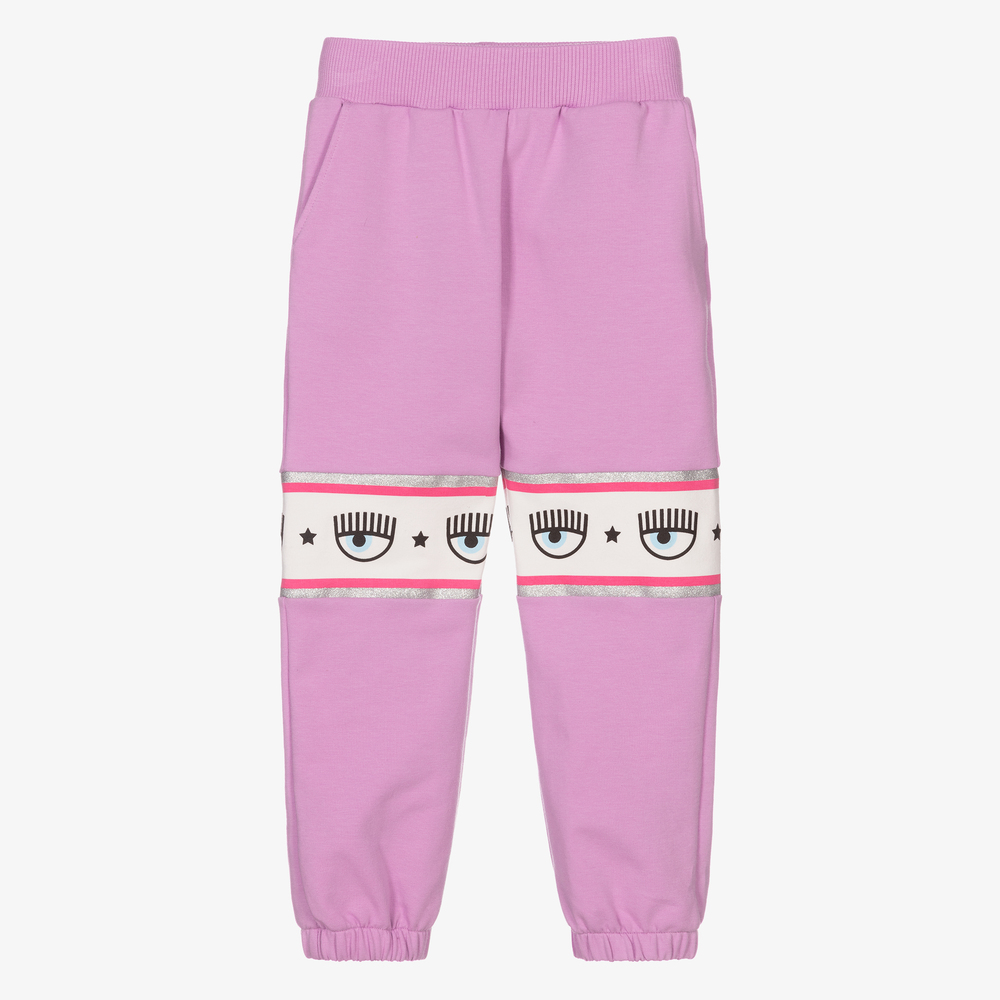 Chiara Ferragni Kids-Purple Cotton Logo Joggers | Childrensalon Outlet