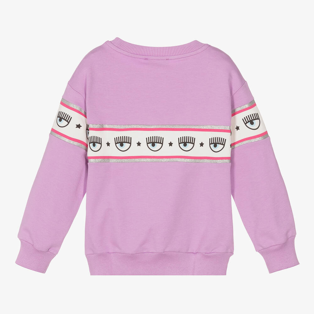 كيّارا فيراغني كيدز-سويتشيرت قطن جيرسي لون أرجواني للبنات | Childrensalon Outlet