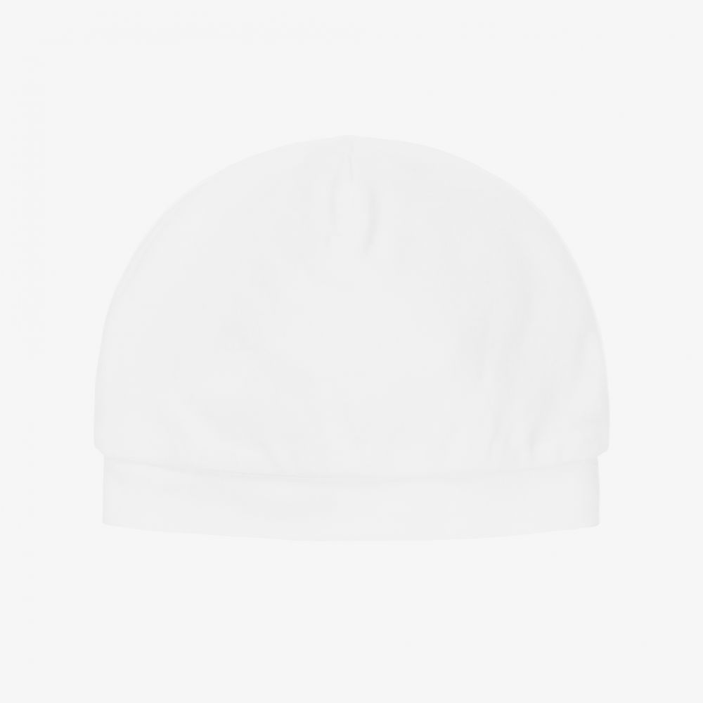 Chiara Ferragni Kids-White Cotton Eyestar Baby Hat | Childrensalon Outlet