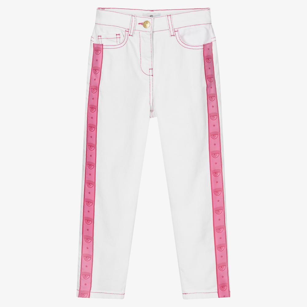 Chiara Ferragni Kids - Weiße Jeans mit Streifen | Childrensalon