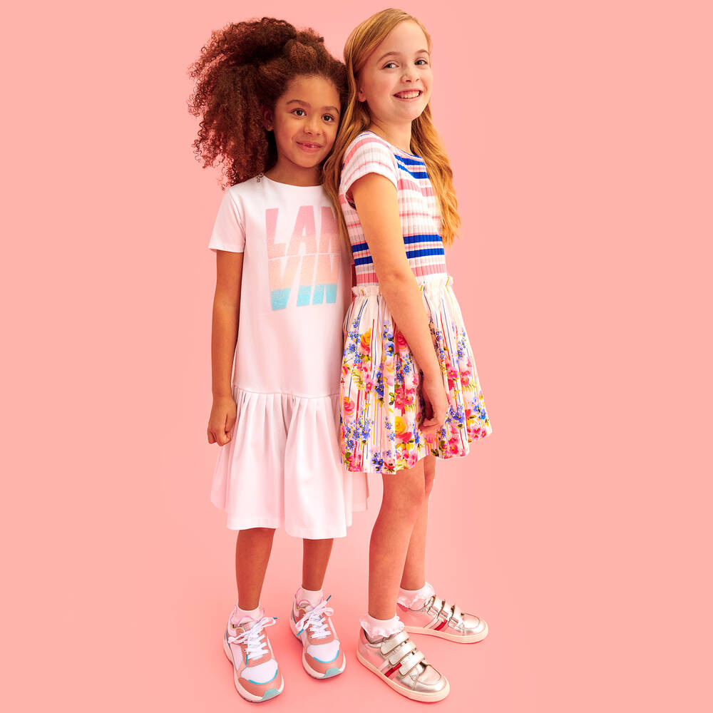 Chiara Ferragni Kids White Pink Socks 2 Pack Childrensalon
