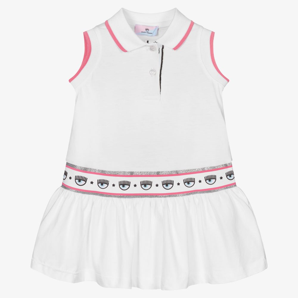 Chiara Ferragni Kids - Ensemble robe polo blanche | Childrensalon