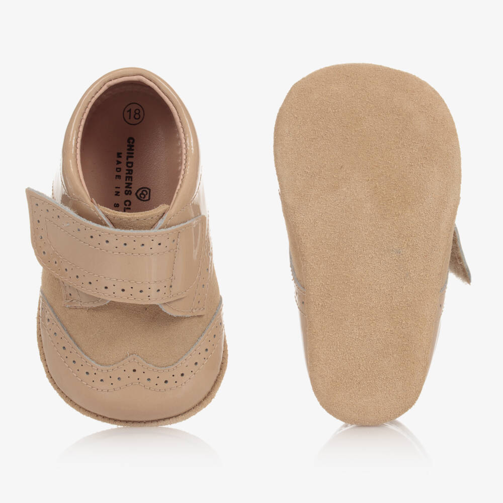 Children's Classics-Beige Leather Infant Shoes | Childrensalon Outlet