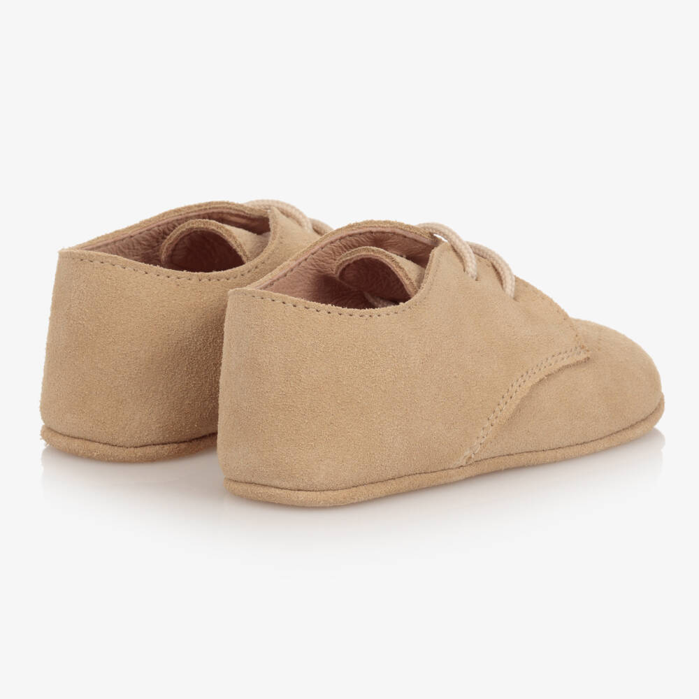 Children's Classics-Beige Suede Baby Pre-Walker Shoes | Childrensalon Outlet