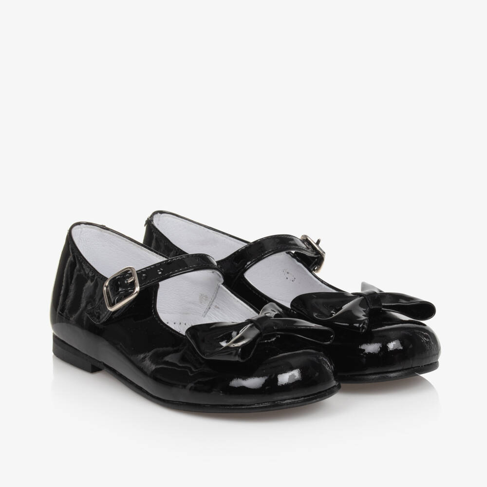 Children's Classics-Black Patent Leather Bow Shoes | Childrensalon Outlet