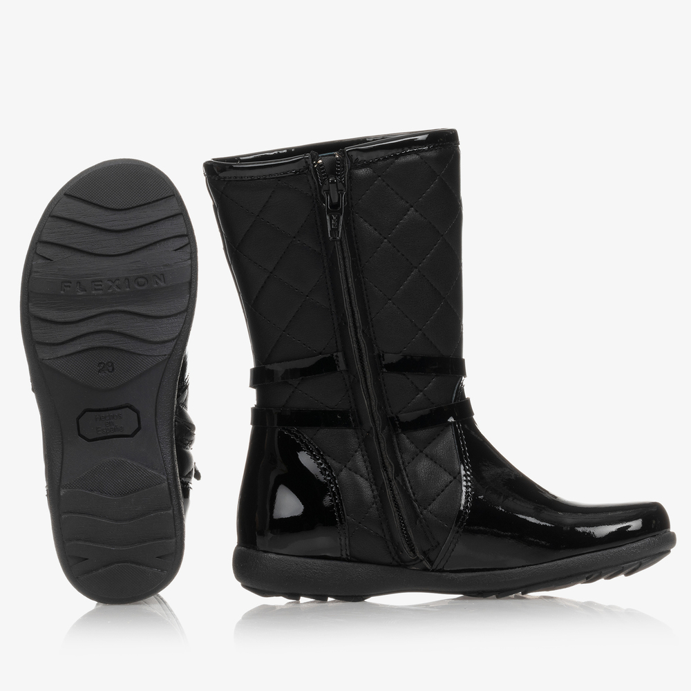 تشيلدرن كلاسيكس-بوت مبطن جلد لون أسود للبنات | Childrensalon Outlet