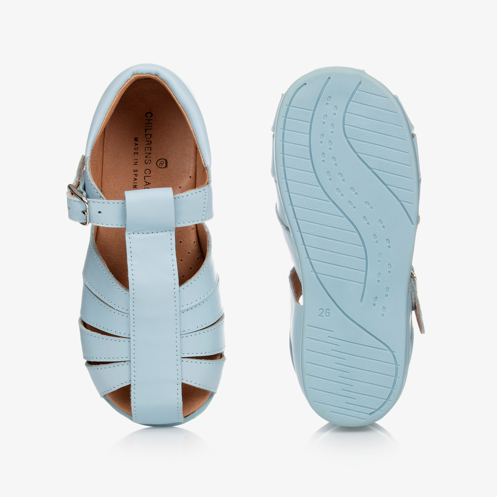 Children's Classics-Blue Leather Sandals | Childrensalon Outlet