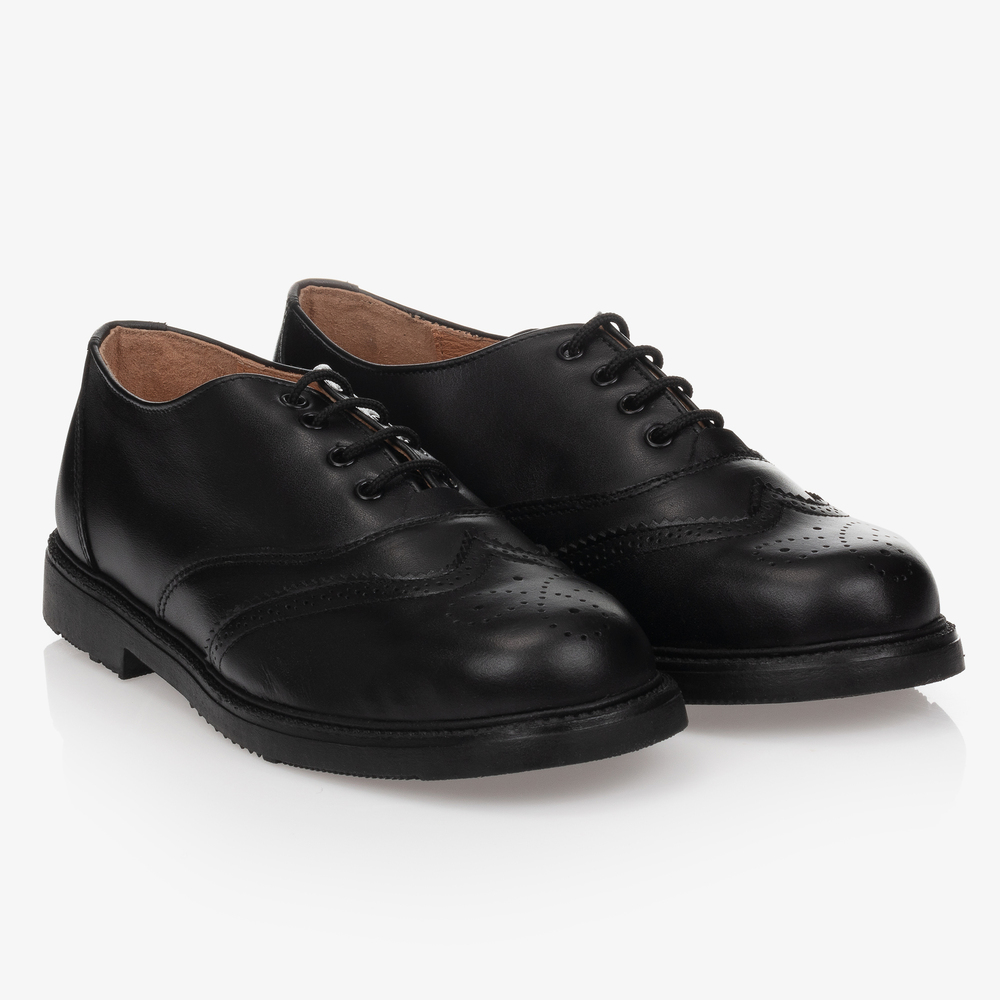 Children's Classics - Boys Black Leather Brogues | Childrensalon