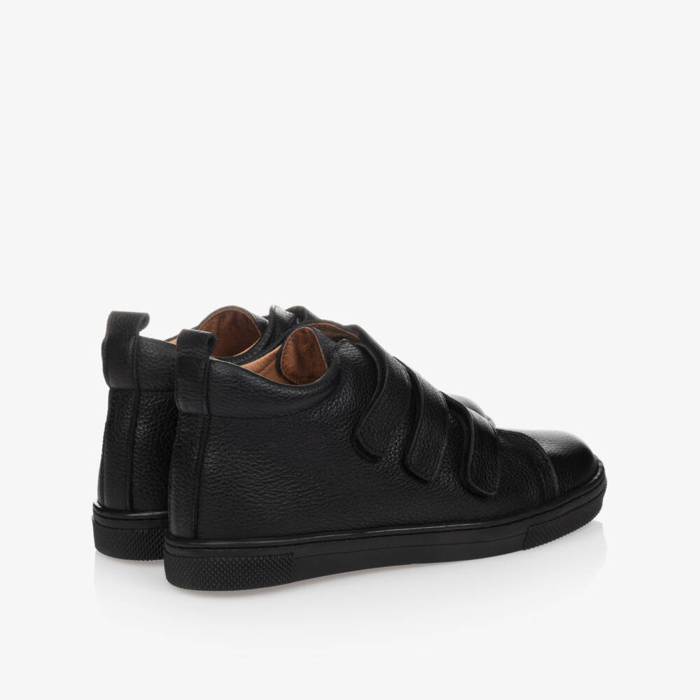 Children's Classics-Boys Black Leather High Top Trainers | Childrensalon Outlet