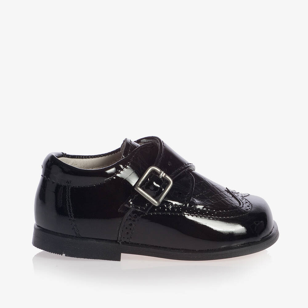 Boys black patent leather shoes 2025