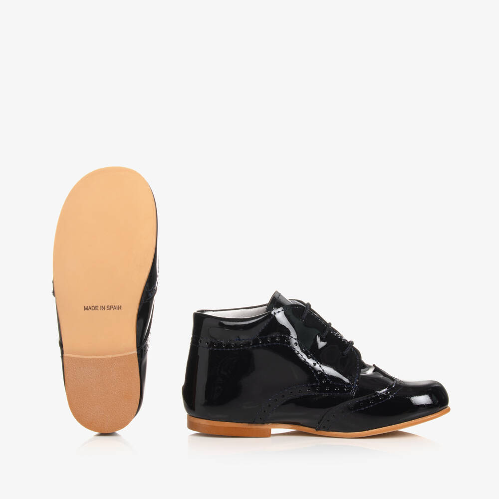 Children's Classics-Броги из лакированной кожи синие для мальчиков | Childrensalon Outlet