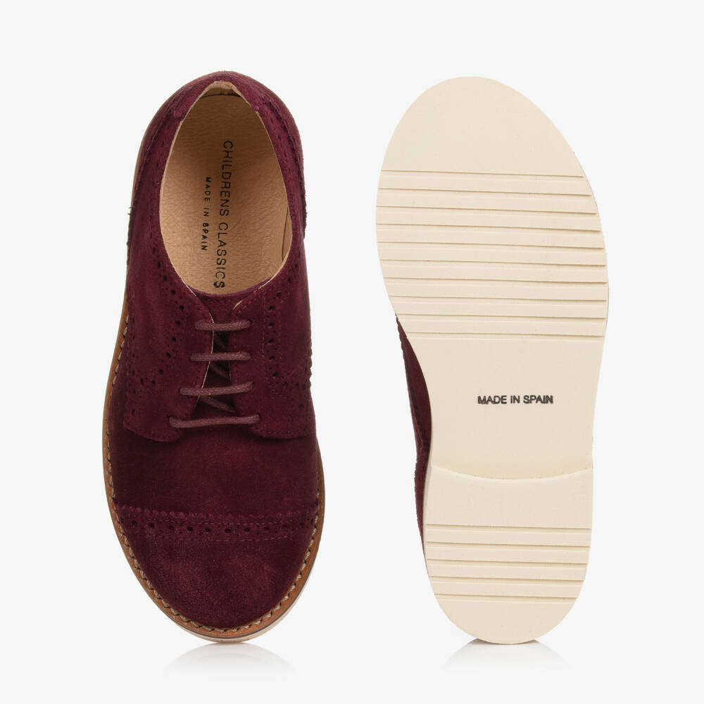 Children's Classics-Броги из бордовой замши для мальчиков | Childrensalon Outlet
