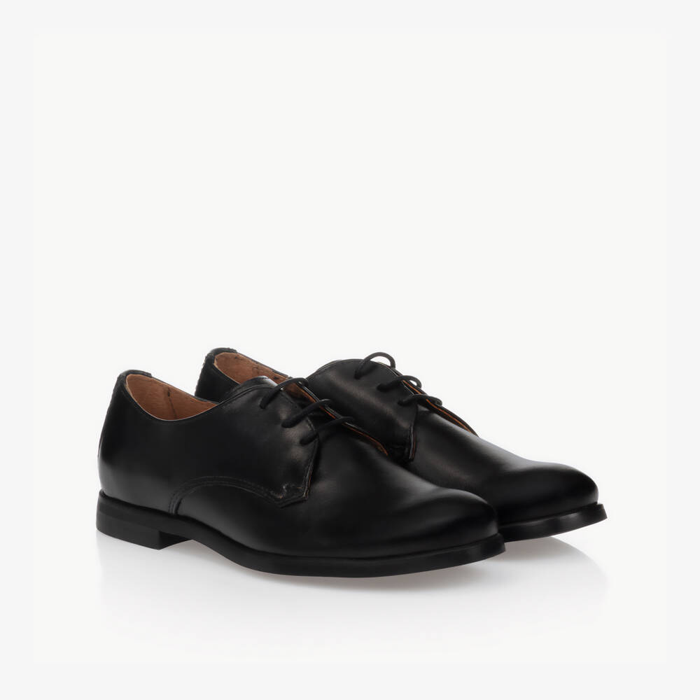 Children's Classics-Boys Classic Black Leather Lace-Ups | Childrensalon Outlet