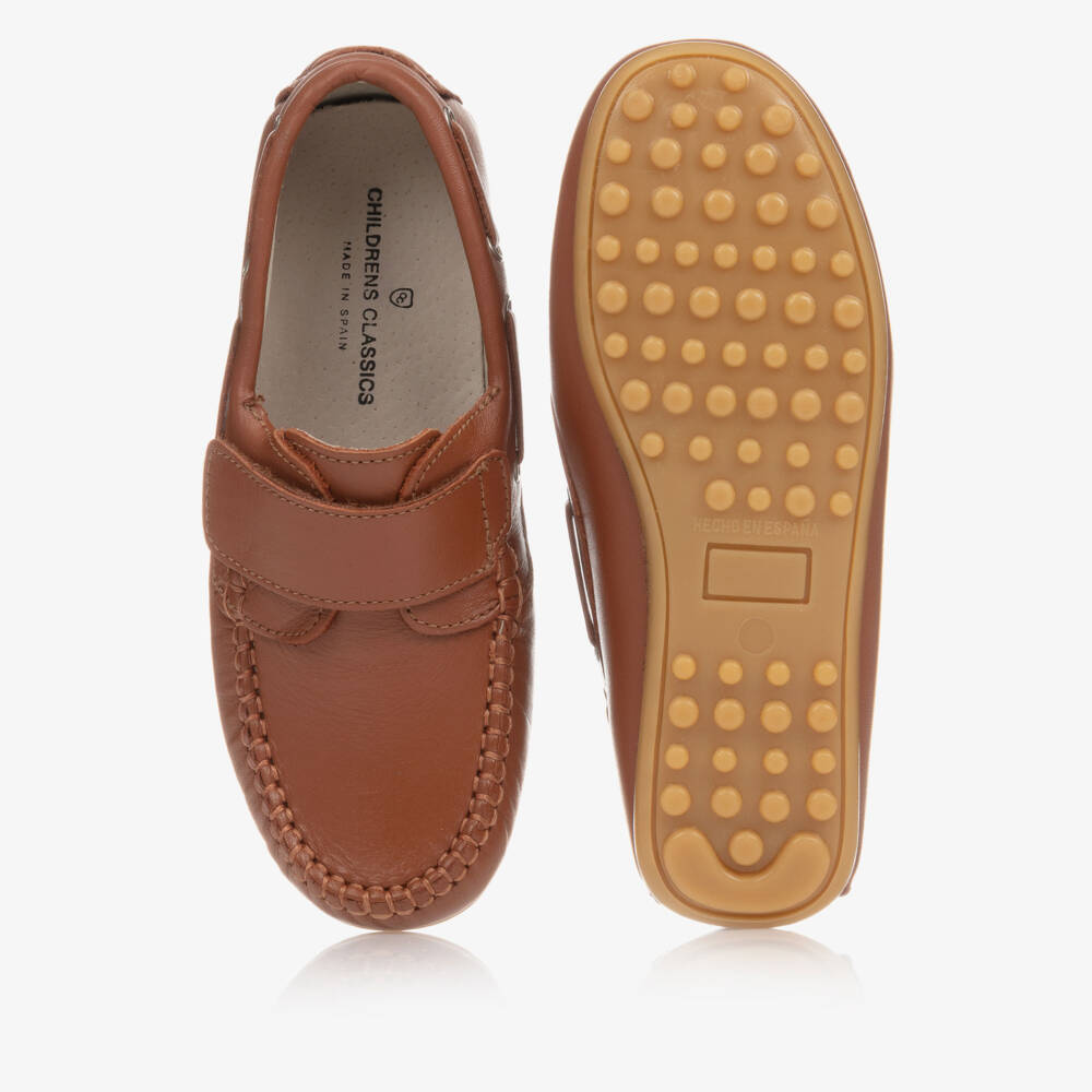 Children's Classics-Boys Classic Brown Moccasin Shoes | Childrensalon Outlet