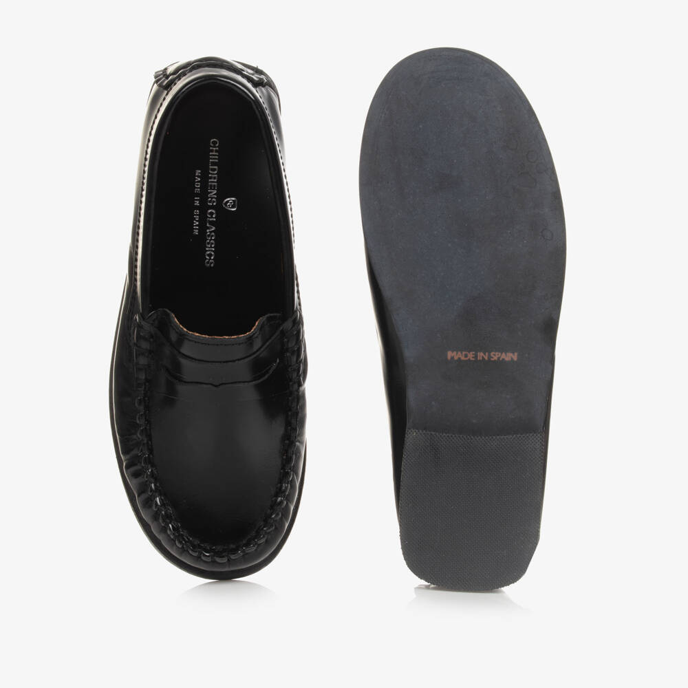 Children's Classics-حذاء جلد كلاسيكي أسود للأولاد | Childrensalon Outlet