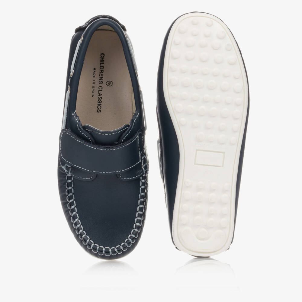 Children's Classics-Кожаные мокасины синие для мальчиков | Childrensalon Outlet
