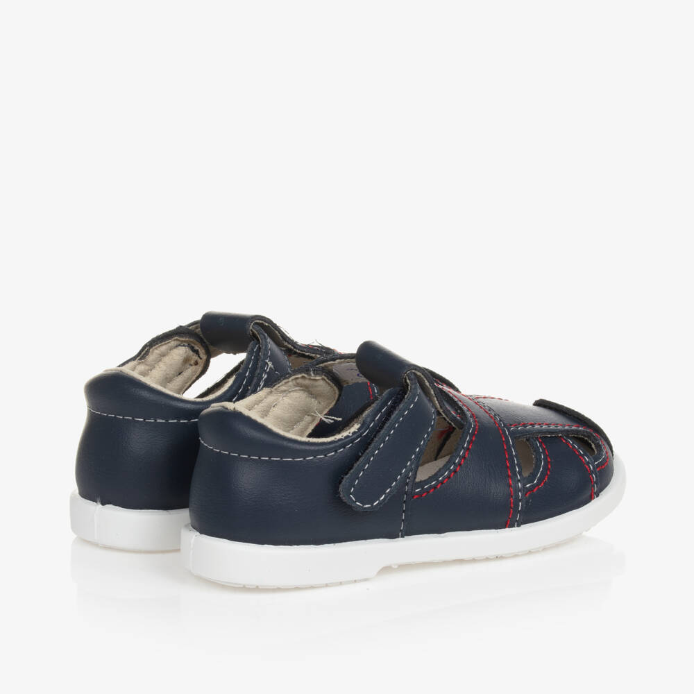 Children's Classics-Boys Navy Leather Footwear | Childrensalon Outlet