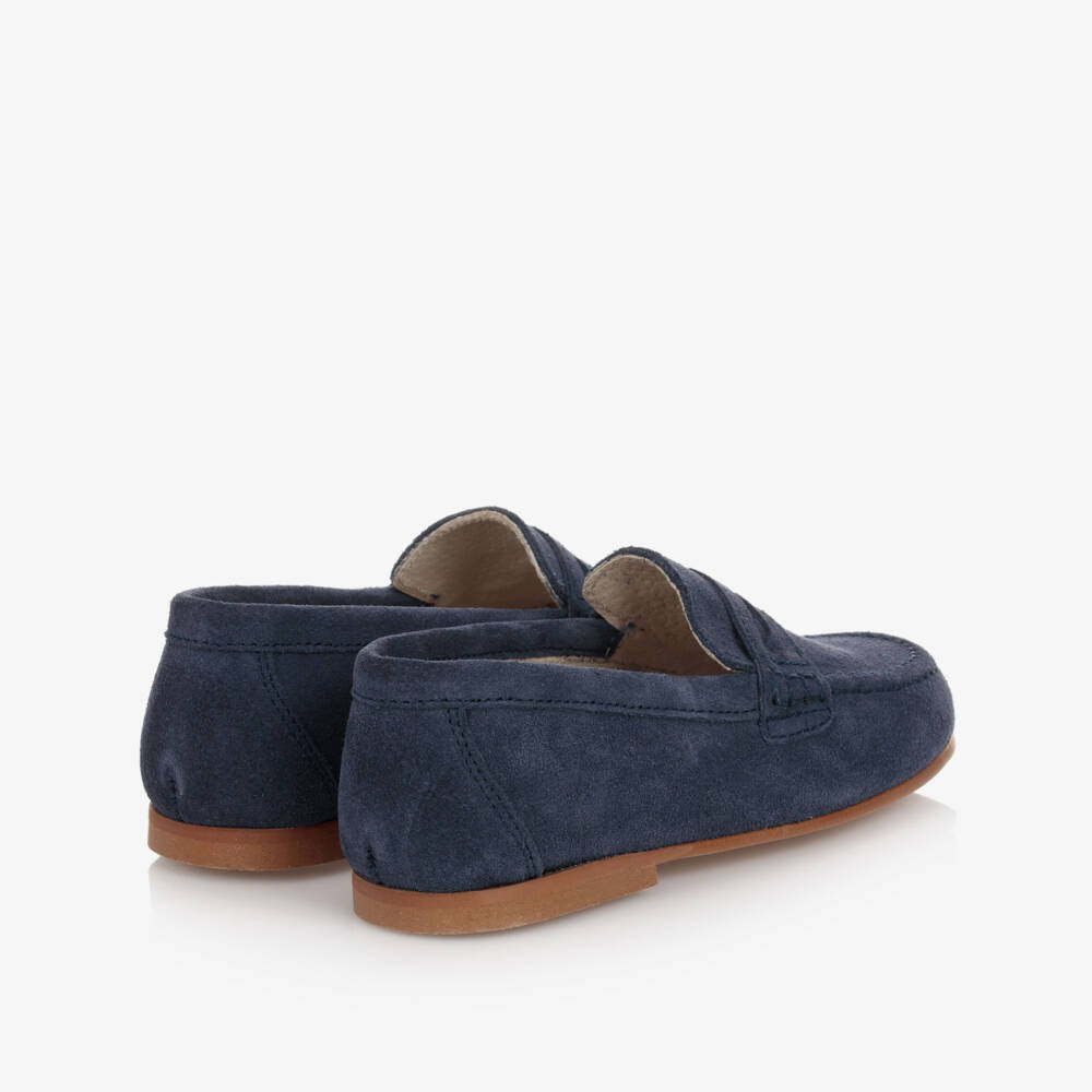 Children's Classics-Boys Navy Suede Slip-On Loafers | Childrensalon Outlet