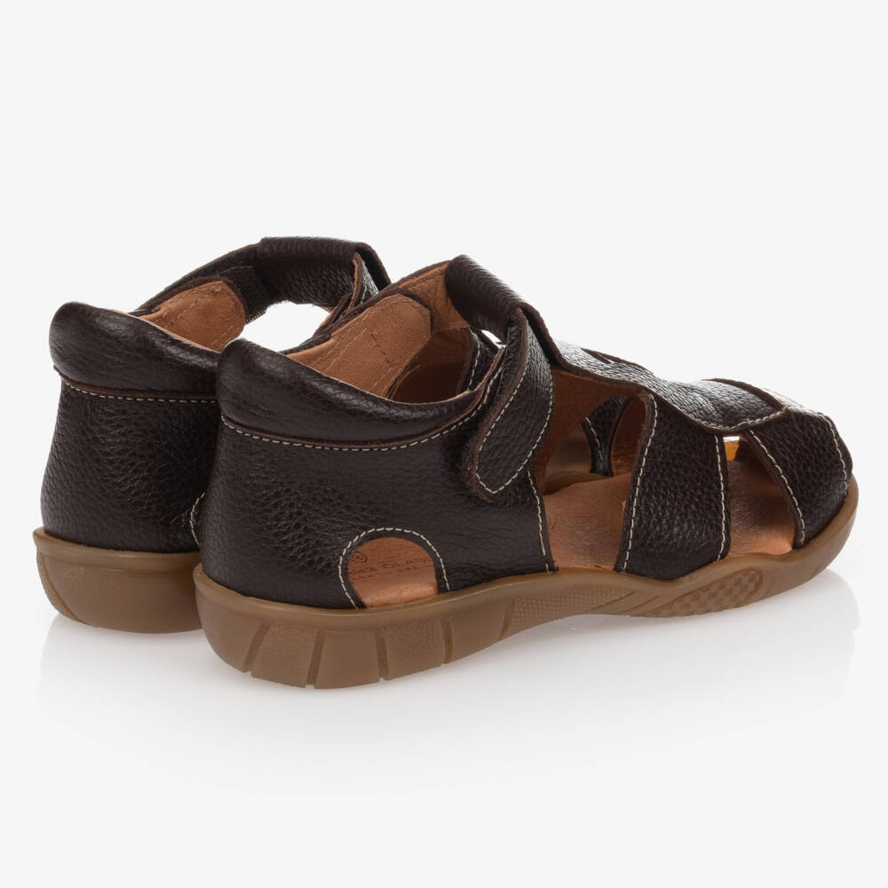 Children's Classics-Boys Soft Brown Leather Sandals | Childrensalon Outlet