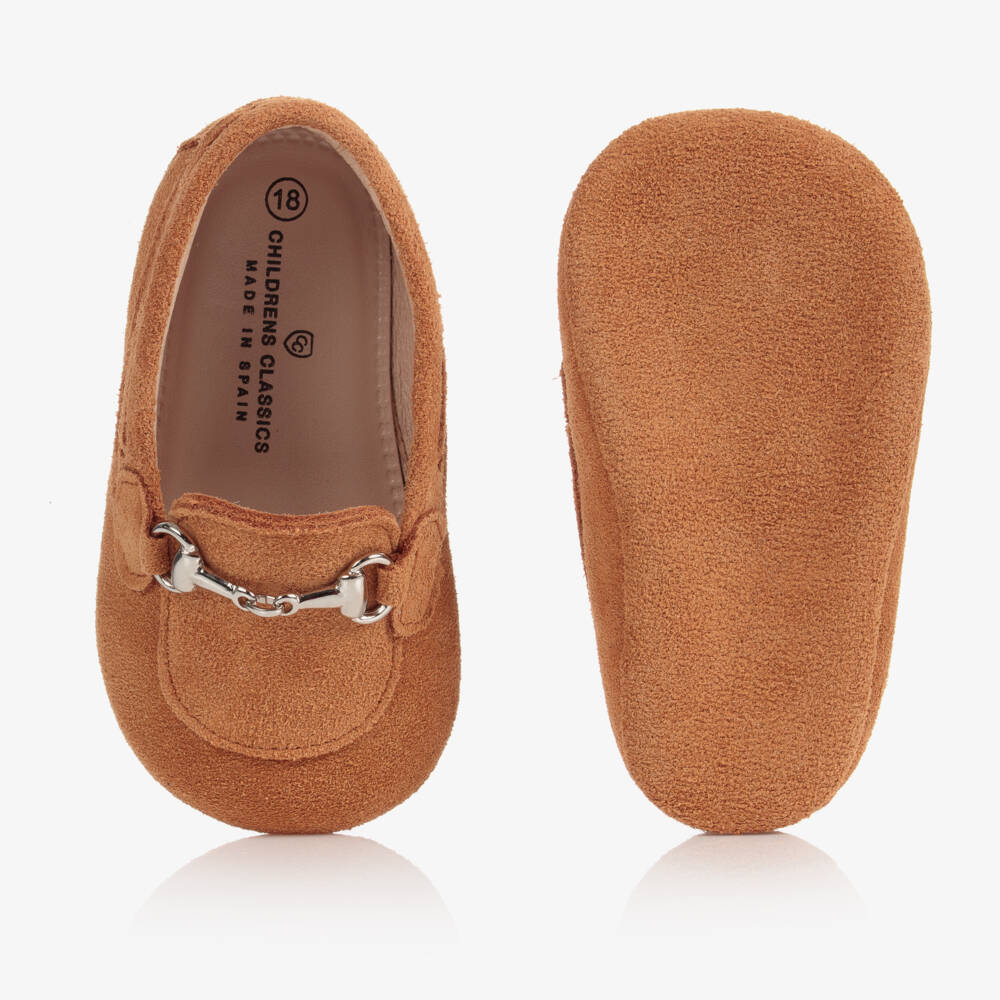 Children's Classics-Boys Tan Suede Pre-Walker Shoes | Childrensalon Outlet