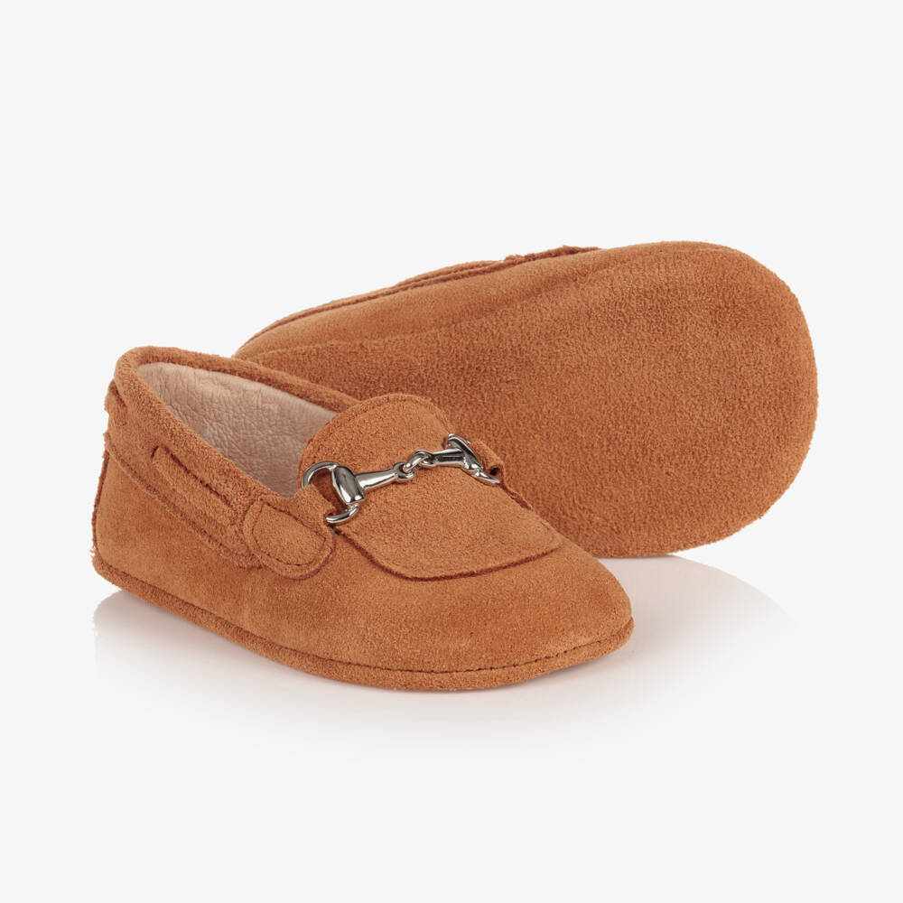 Children's Classics-Boys Tan Suede Pre-Walker Shoes | Childrensalon Outlet