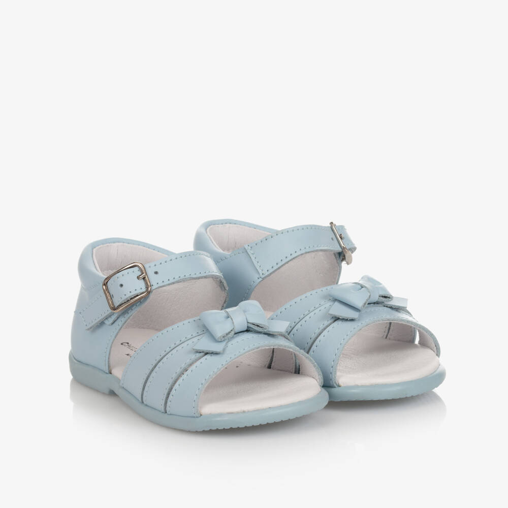 Children's Classics-Girls Blue Leather Sandals | Childrensalon Outlet