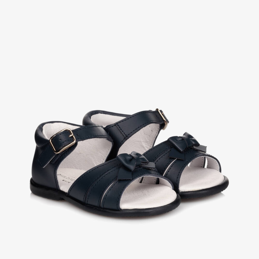 Children's Classics-Girls Blue Leather Sandals | Childrensalon Outlet