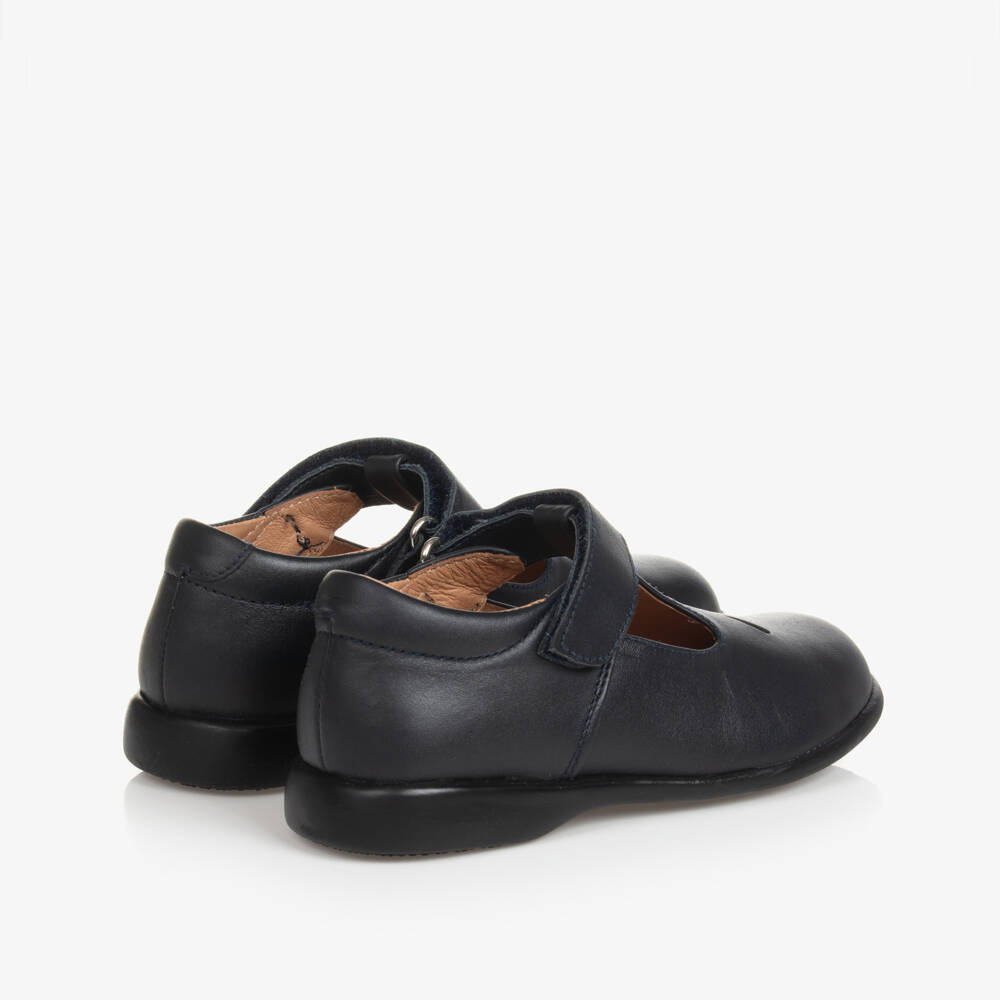 Children's Classics-Girls Blue Leather T-Bar Shoes | Childrensalon Outlet