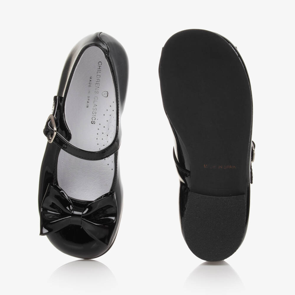 Children's Classics-Girls Classic Black Bow Shoes | Childrensalon Outlet