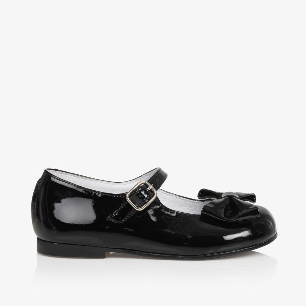 Children's Classics-Girls Classic Black Bow Shoes | Childrensalon Outlet