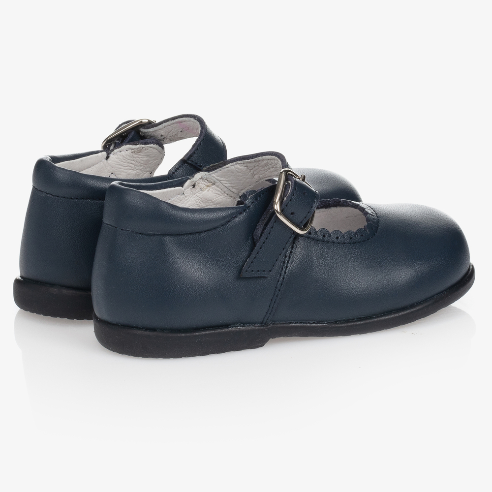 Girls navy new arrivals leather shoes