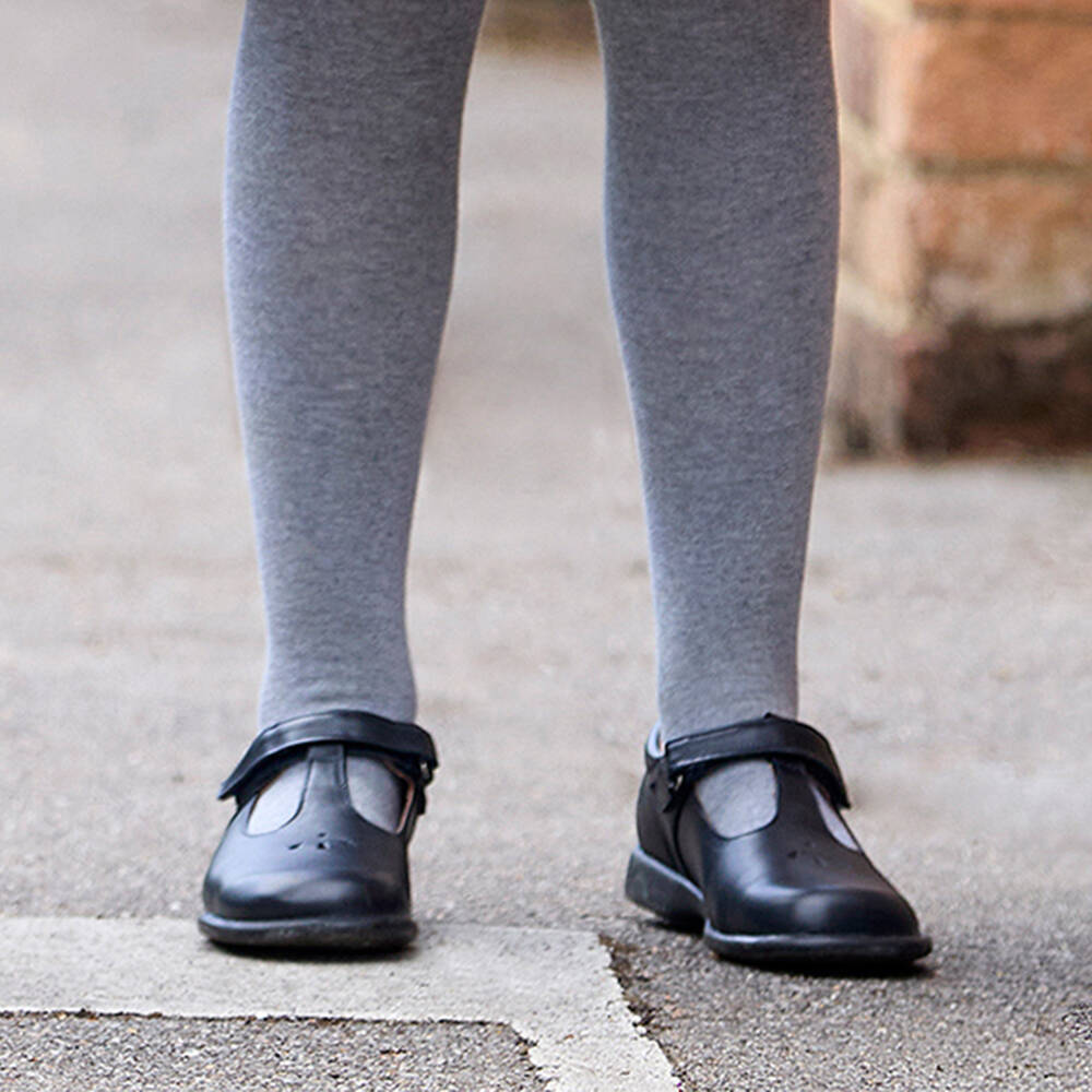 Children's Classics-Girls Navy Leather T-Bar Shoes | Childrensalon Outlet