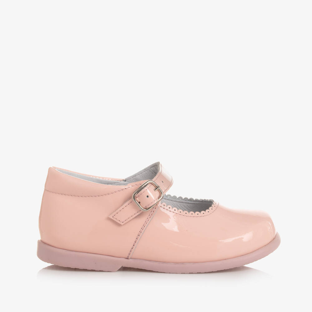 Children's Classics-Girls Pink Shiny Buckle Shoes | Childrensalon Outlet