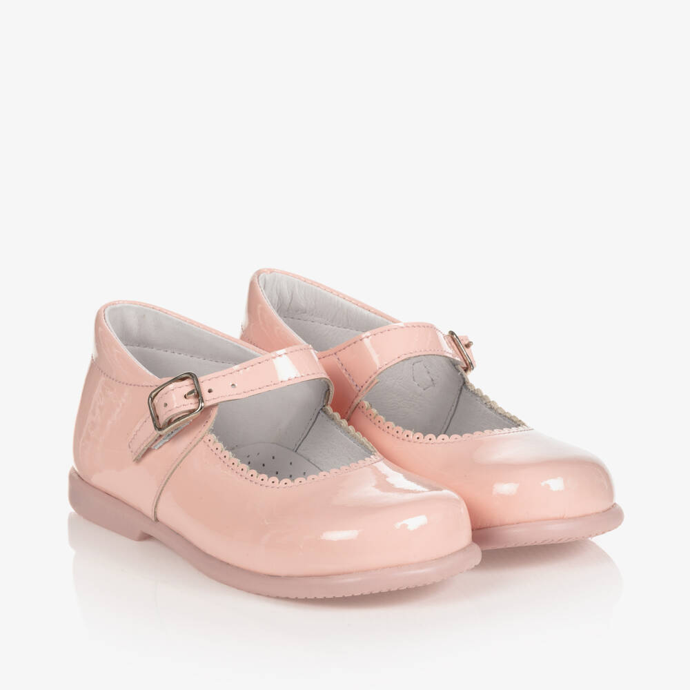 Children's Classics-Girls Pink Shiny Buckle Shoes | Childrensalon Outlet