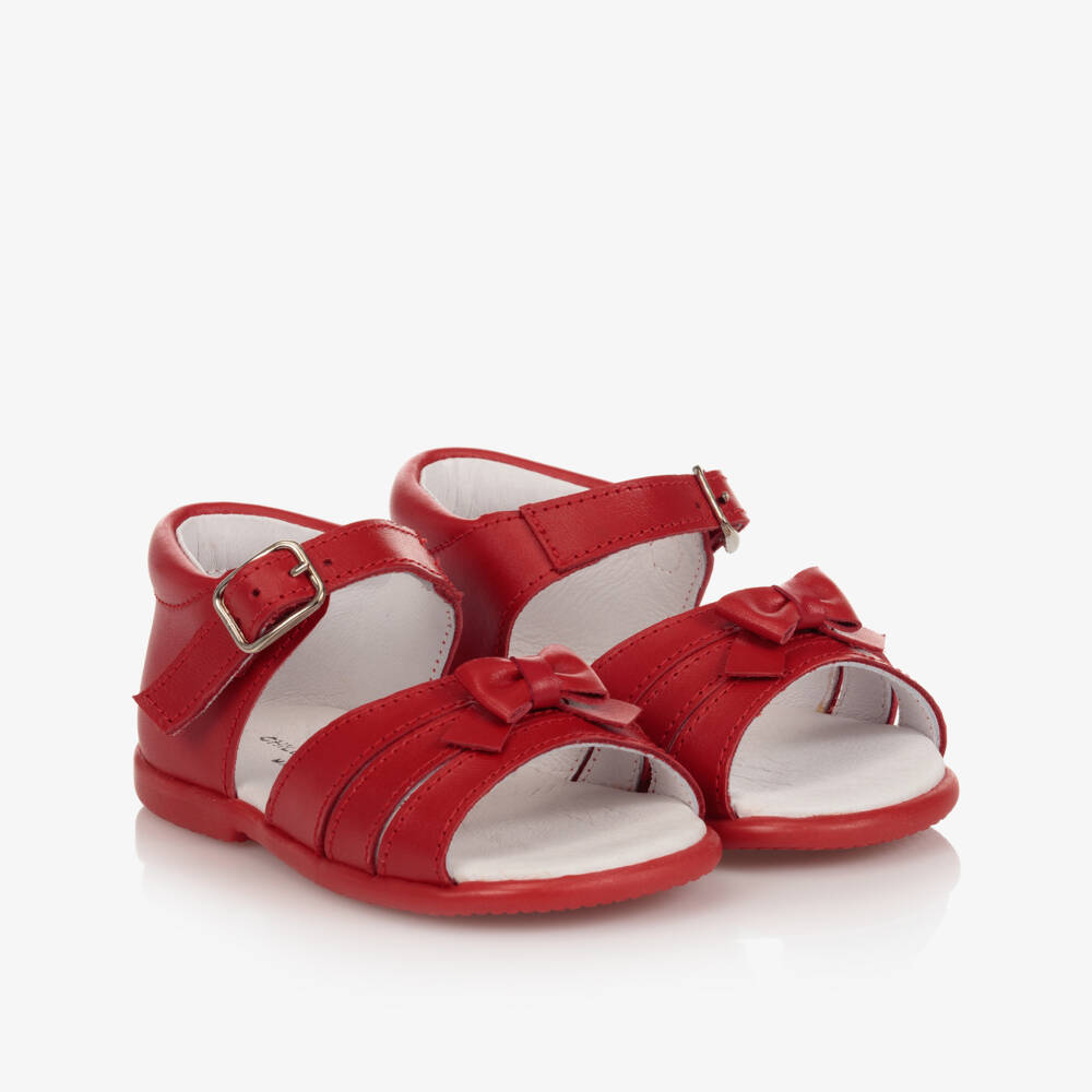 Children's Classics-Girls Red Leather Sandals | Childrensalon Outlet