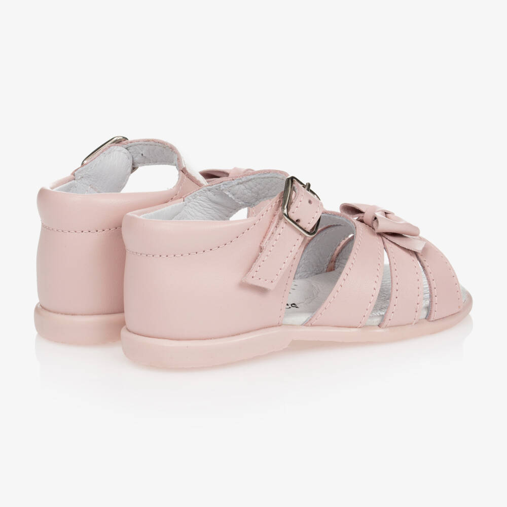 Children's Classics-Girls Soft Pink Leather Sandals | Childrensalon Outlet