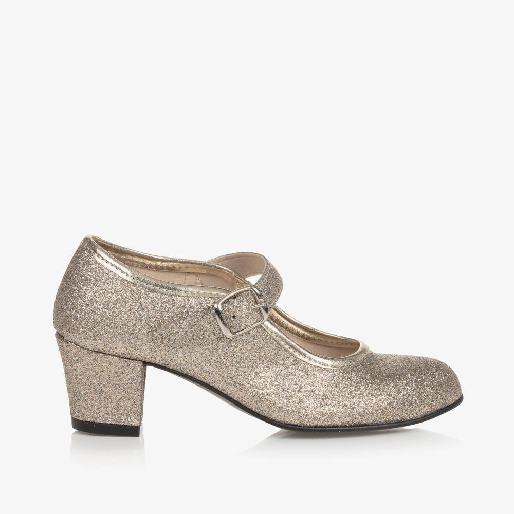 Children's Classics-Girls Sparkling Gold Party Heels | Childrensalon Outlet