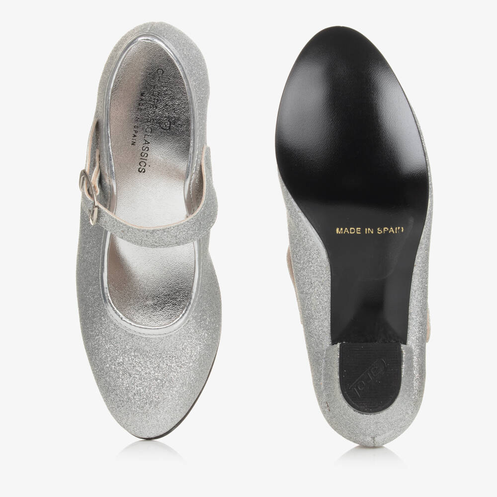 Children's Classics-Girls' Sparkling Silver Party Heels | Childrensalon Outlet