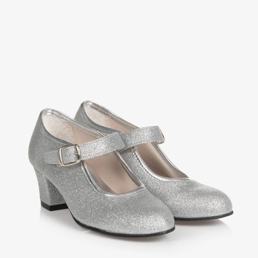 Children's Classics-Girls' Sparkling Silver Party Heels | Childrensalon Outlet