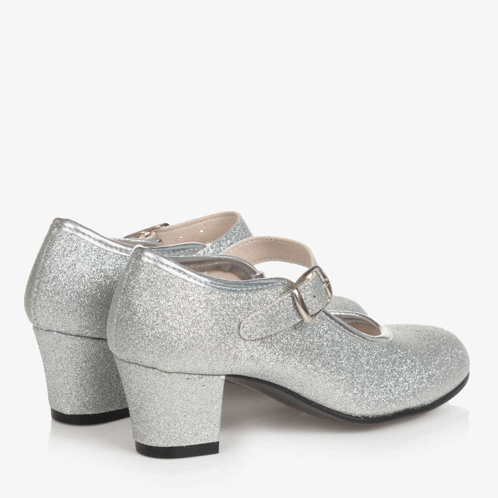Children's Classics-Girls' Sparkling Silver Party Heels | Childrensalon Outlet