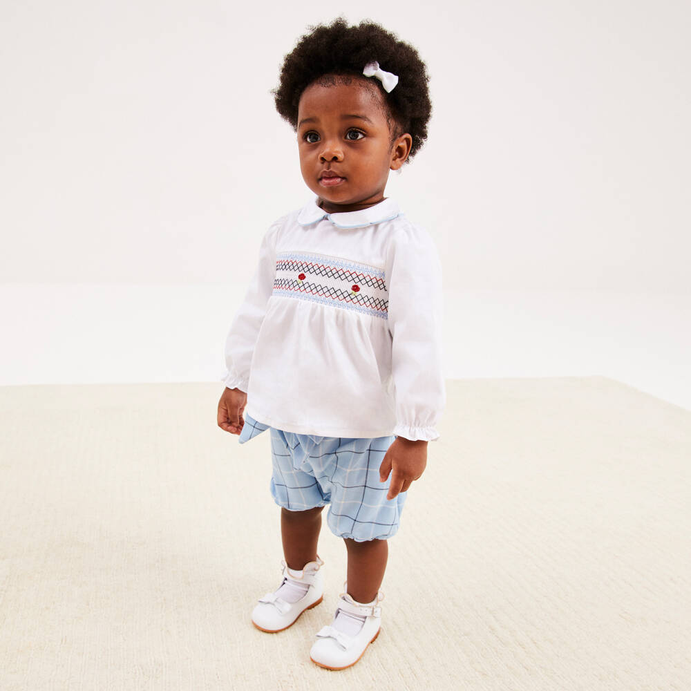 Children's Classics-Girls White Leather Bow Flats | Childrensalon Outlet