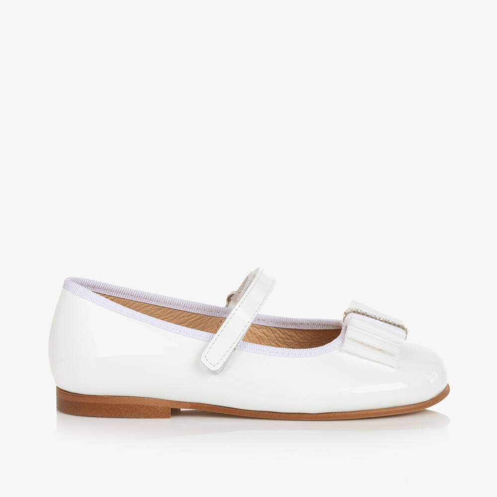 Children's Classics-Girls White Patent Bow Shoes | Childrensalon Outlet